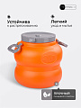 Бочка пластик, пищевая, 20 л, круглая, с ручками, оранжево-серая, М7597, Байкал, Альтернатива - фото 4