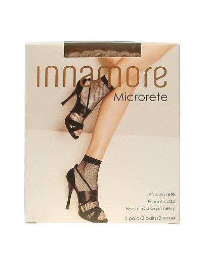 Носки для женщин, Innamore, Microrete Calzino, маленькая сетка, miele, 2 пары