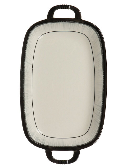 Блюдо керамика, прямоугольное, 18х33х4 см, с ручками, RasheL, R-33102