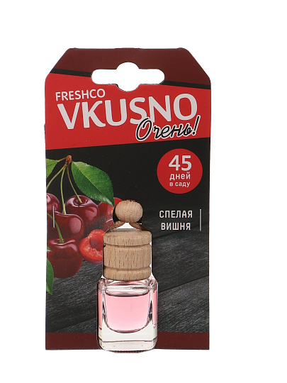 Ароматизатор в машину подвесной, бочонок, Freshco, Vkusno Вишня, AR1VB007