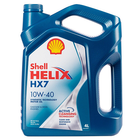 Масло моторное полусинтетическое, 10W40, Shell, Helix НХ7, 4 л, 550046360