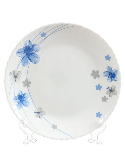 Тарелка обеденная, стеклокерамика, 24 см, круглая, Вуаль, LHP95