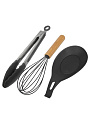 Набор кухонных принадлежностей 14 предметов, силикон, бамбук, в стакане, черный, Daniks, Y4-9561 - фото 5