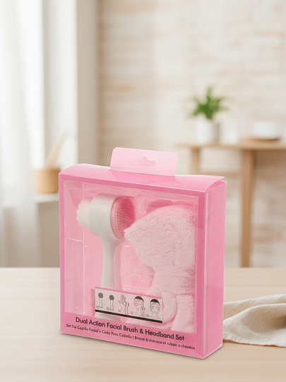 Набор для ухода за лицом, полимер, полиэстер, повязка и массажер для умывания, в ассортименте, Y4-11510