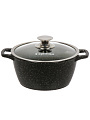 Кастрюля литой алюминий, антипригарное покрытие, 3 л, крышка стекло, литые ручки, Горница, Гранит Induction, Ик223аг, индукция - фото 4