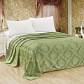 Плед 1.5-спальный, 150х200 см, велсофт жаккард, 100% полиэстер, Cleo, Парма, зеленый, 150/052-OP