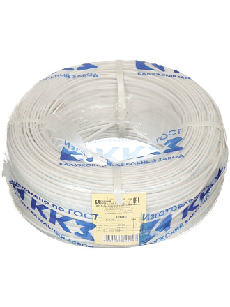 Провод ШВВП, 2х0.75 мм², 200 м, медь, ГОСТ, белый, ККЗ, 22545