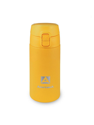 Термос нержавеющая сталь, 350 мл, узкая горловина, Арктика, колба нержавеющая сталь, текстурный, желтый, 705-350