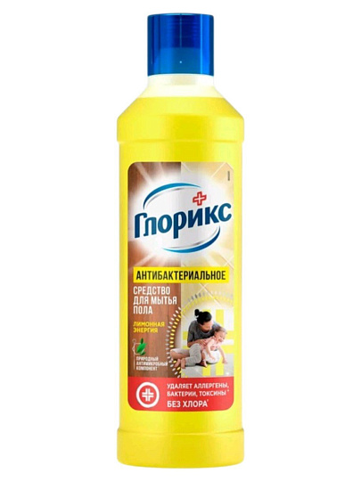 Средство для мытья полов Glorix, Лимонная энергия, 1 л, 67047221/67940172