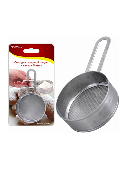 Сито металл, 6 см, для сахарной пудры и какао, Мультидом, Мини, DA11-34