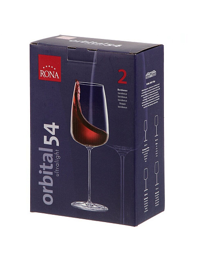 Бокал для вина, 540 мл, хрустальное стекло, 2 шт, Repast@Rona, Orbital, 63173