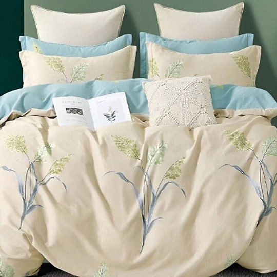 Постельное белье 1.5-спальное, простыня 145х214 см, 2 наволочки 70х70 см, пододеяльник 145х214 см, Адель, поплин, Ячмень