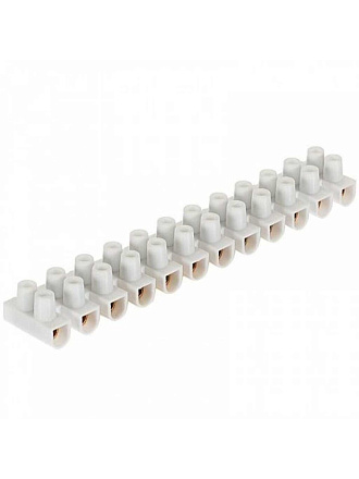 Зажим винтовой, полиэтилен, белый, 12 пар, GZV-15-12-W, 15 А, General Lighting Systems, 475404