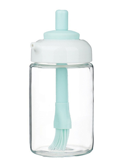 Бутылка для масла, стекло, 250 мл, 14х7 см, с кисточкой, силикон, Vetta, 828-348