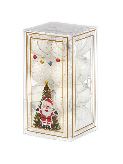 Набор шаров Зимние узоры, 16 шт, белый, Y4-8451