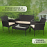 Мебель садовая Green Days, Веранда, коричневая, стол, 79х50х38 см, 2 стула, 1 диван, подушка бежевая, YTGTC103 - фото 8