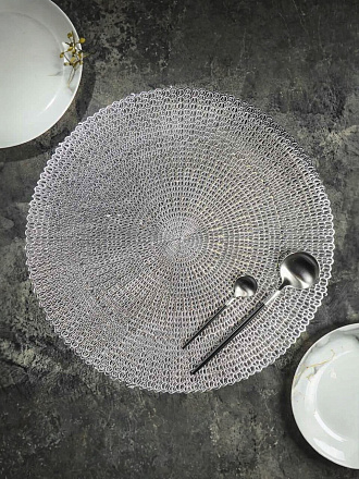 Салфетка декоративная полимер, 40х40 см, круглая, Y4-5456