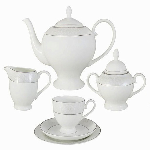 Набор чайный фарфор, 21 предмет, на 6 персон, 200 мл, Мелисента, AL-14-310/21-E5