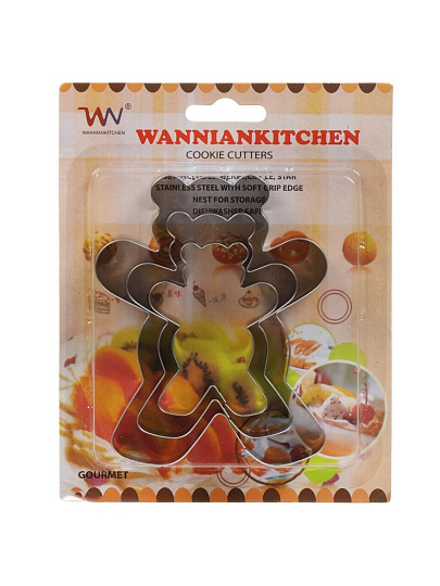 Форма для печенья нержавеющая сталь, 3 шт, фигурная, Мишка, Y4-5680