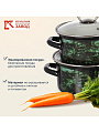 Набор посуды эмалированная сталь, 3 предмета, кастрюли 1.0, 1.5, 2.3 л., МП, Керченский металлургический завод, Малахит-1-Экстра стиль, черный - фото 2
