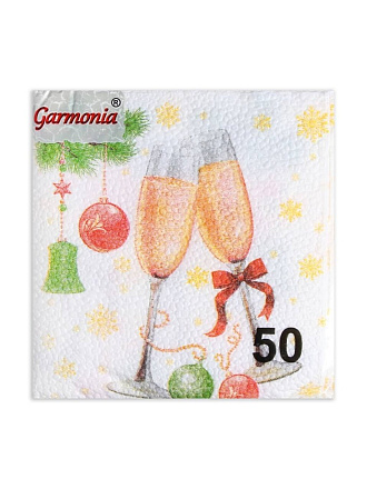 Салфетки бумажные Гармония Цвета, Шампанское, 50 шт, 24х24 см