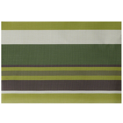 Салфетка для стола полимер, 30х45 см, прямоугольная, Зеленые полосы, Y4-6174
