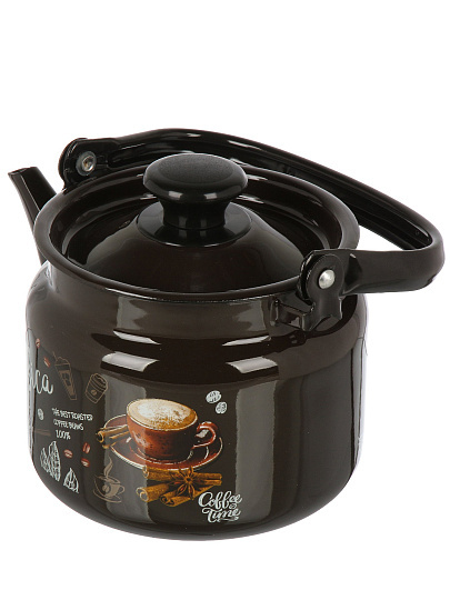 Чайник сталь, эмал, 2 л, цилиндр, ручк металл, Керчь, Арабика, 42704-102/6-У4, корич