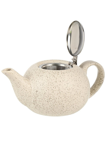 Чайник заварочный керамика, 0.75 л, с ситечком, Elrington, Феличита, 109-06017, бежевый