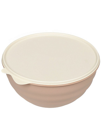 Миска пластик, круглая, 8.7 см, 1.55 л, с крышкой, Wave, Бытпласт, С32281