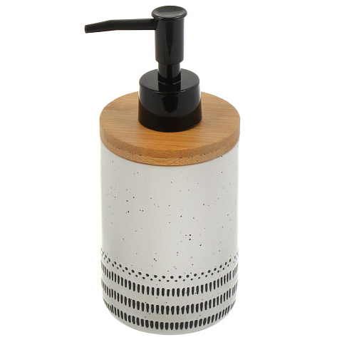 Дозатор для жидкого мыла, Геометрия, керамика, 7.4x11.6/17.6 см, белый, CE2571AA-LD
