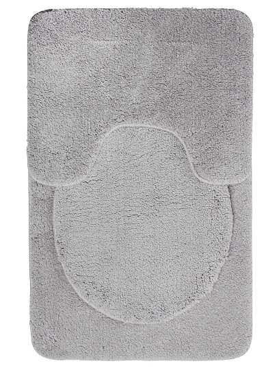 Набор ковриков для ванной и туалета, 3 шт, 0.5х0.8, 0.5х0.4, 0.4х0.45 м, полиэстер, графит, Silvano, Мона, Y4-11498, без рисунка