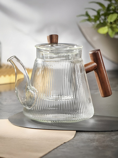 Чайник заварочный стекло, 0.95 л, с ситечком, B050182
