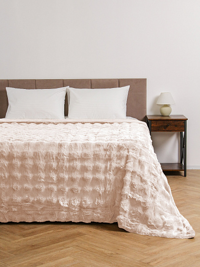 Покрывало евро, 240х260см, 100%пэ, верх ткань 460гр, вниз ткань 200гр, Silvano, Кролик, белое