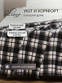 Плед 1.5-спальный, 130х170 см, флис, 100% полиэстер, Silvano, Клетка, черно-белый - фото 4