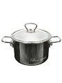 Кастрюля эмалированная сталь, 2 л, крышка стекло, Vitross, Bon Appetit, 8SD165S/8SB185S, мокрый асфальт, индукция