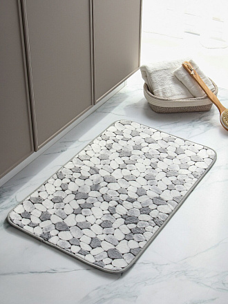 Коврик для ванной, 0.5х0.8 м, Y4-9932, серая галька