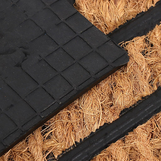 Коврик грязезащитный, 40х60 см, прямоугольный, кокосовое волокно, Welcome Ромб, Sunstep, 32-084