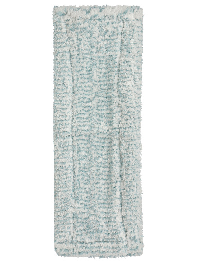 Сменный блок для швабры микрофибра, 47х17 см, плоский, прямоугольный, бело-голубой, York, Магнетик, 081700