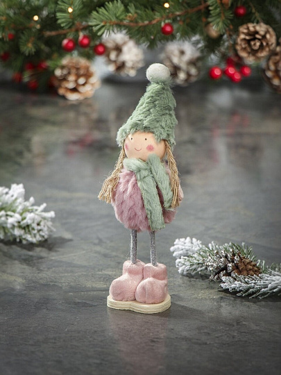 Фигурка декоративная Девочка, 21 см, серо-розовая, Y4-8432
