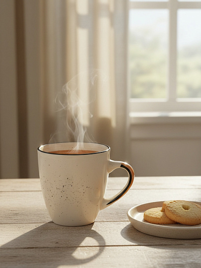 Кружка керамика, 400 мл, Фьюжен Миели, Elrington, 225-27029, бежевая