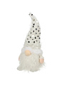 Фигурка декоративная текстиль, Гномик, 30 см, подсветка, белая, Y4-9369