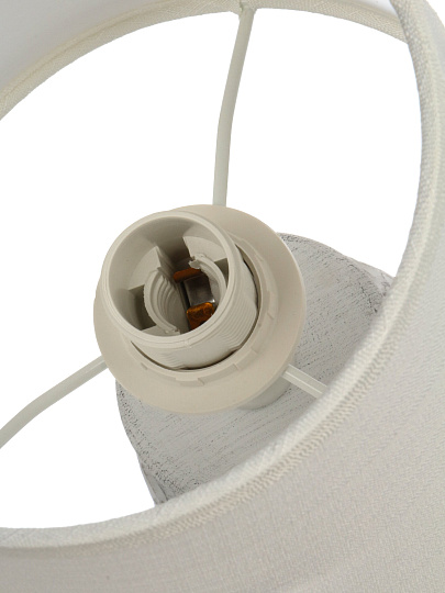 Светильник настольный E14, 40 Вт, белый с узором, абажур белый, Rivoli, Bertha, 7071-502, керамика