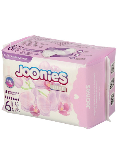 Прокладки женские Joonies, Luxe, ночные, 6 шт, супервпитывающие