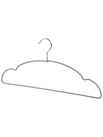 Вешалки-плечики для одежды, 40 см, металл, ПВХ, 10 шт, серые, Рыжий кот, 107916