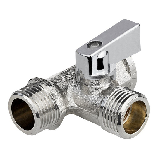 Кран для бытовых приборов, 1/2&quot;х1/2&quot;х1/2&quot;, г-ш-ш, трехходовый, шаровой, MasterProf