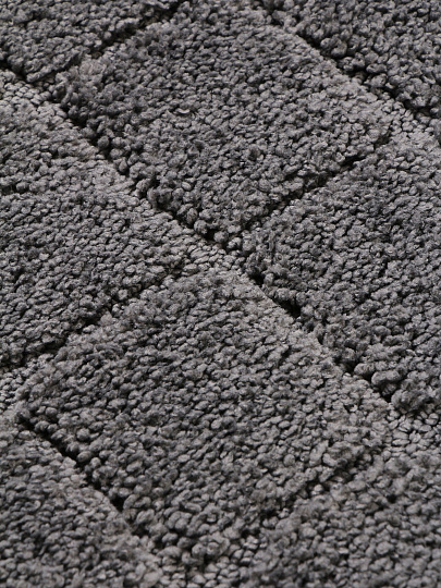 Коврик для ванной, 0.5х0.8 м, полиэстер, графит, Silvano, Клетка, Y4-11461