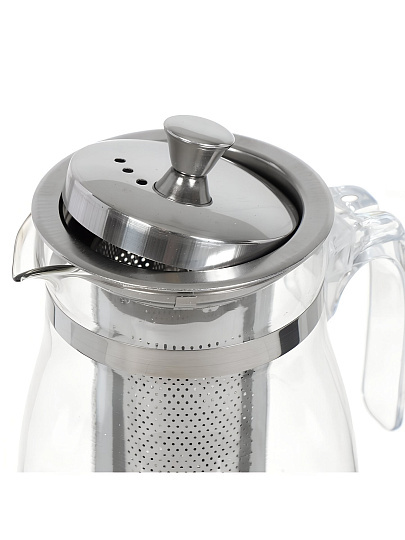 Чайник заварочный стекло, 0.9 л, с ситечком, Barouge, BF-513(900мл.)