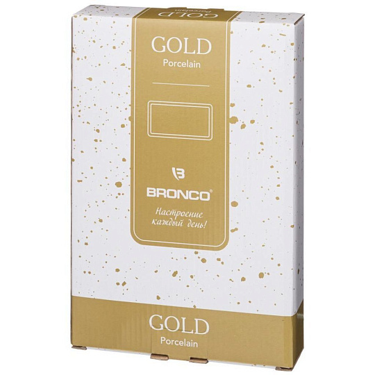 Блюдо прямоугольное Bronco "gold" 30х16х2,5 см, 263-1078