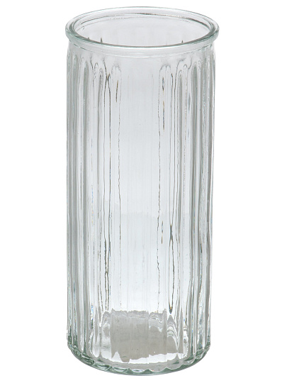 Ваза стекло, настольная, 20х10 см, Полосы, A060223, прозрачная
