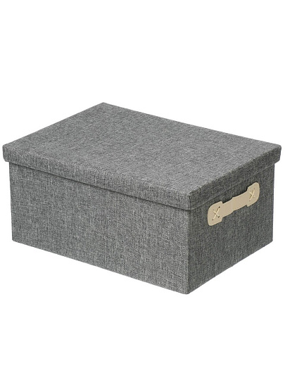 Кофр для хранения, 1 секция, с крышкой, складной, 36х26х16 см, с ручкой, серый, A290122